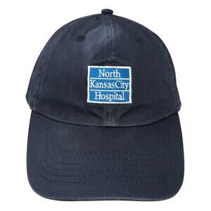 North Kansas City Hospital Strapback Baseball Cap Blue One Size 6 Panel Edwards
